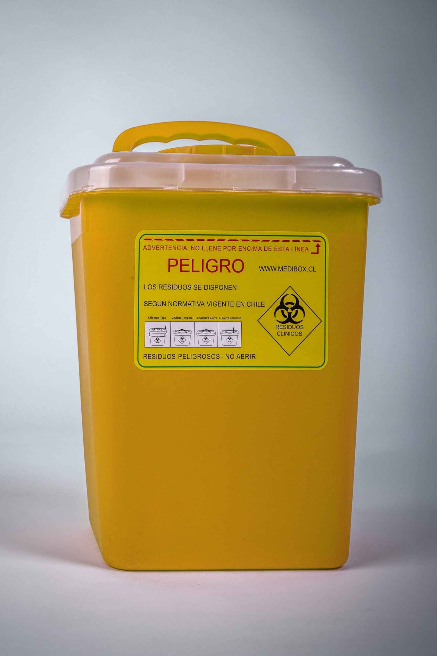 50 Cajas Amarillas, Desechos Cortopunzantes, 8-L (Caja) REAS