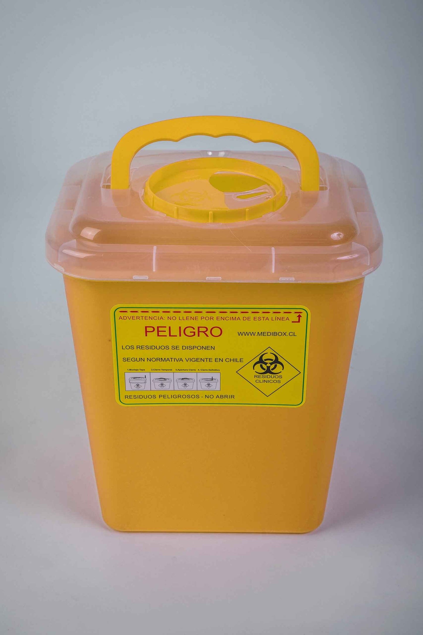 50 Cajas Amarillas, Desechos Cortopunzantes, 8-L (Caja) REAS