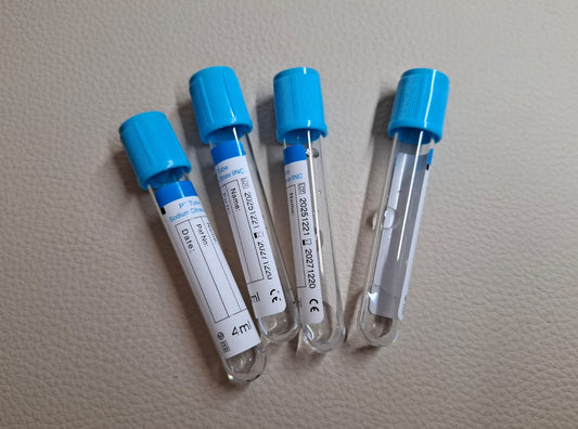 1 Bandeja 100 Tubos CELESTE, Toma de Muestra. PT TUBE