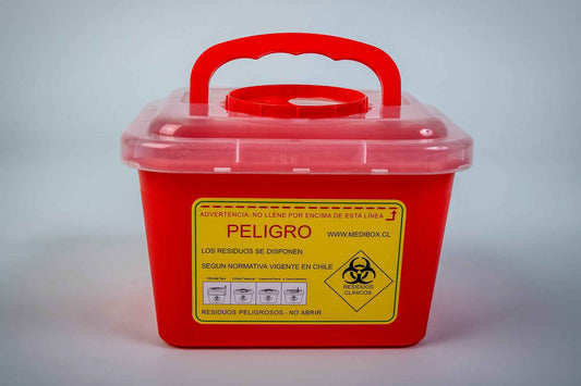 1 Caja Roja, Desechos Cortopunzantes, 5-L (Unidad) REAS