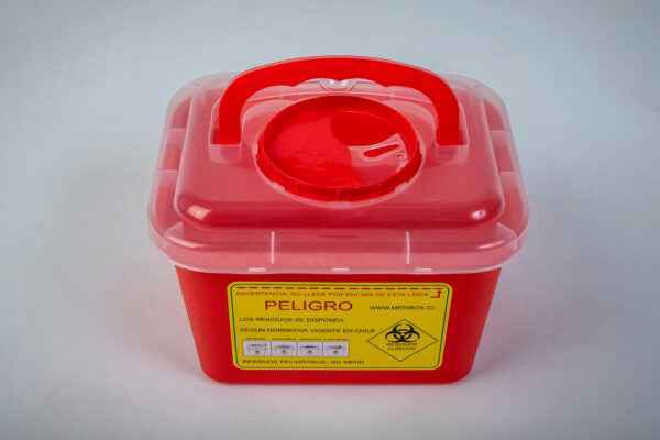 1 Caja Roja, Desechos Cortopunzantes, 5-L (Unidad) REAS