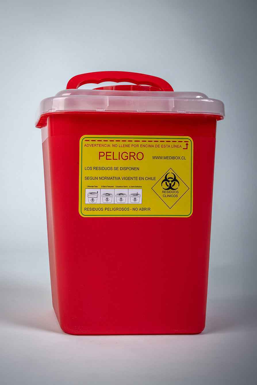 50 Cajas Rojas, Desechos Cortopunzantes, 8-L (Caja) REAS