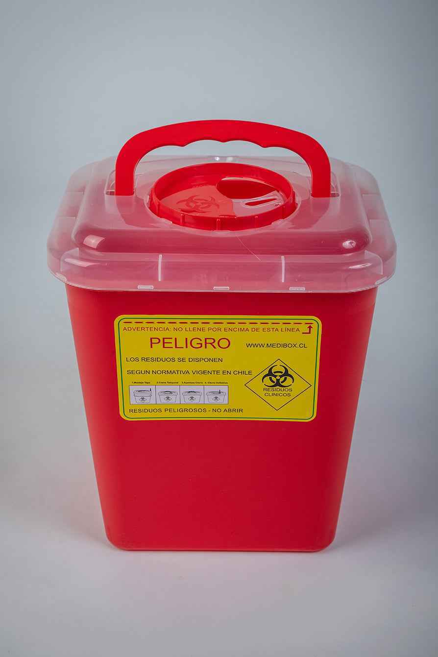 50 Cajas Rojas, Desechos Cortopunzantes, 8-L (Caja) REAS