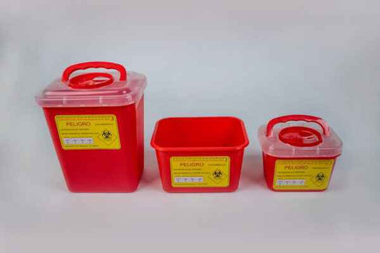 50 Cajas Rojas, Desechos Cortopunzantes, 8-L (Caja) REAS