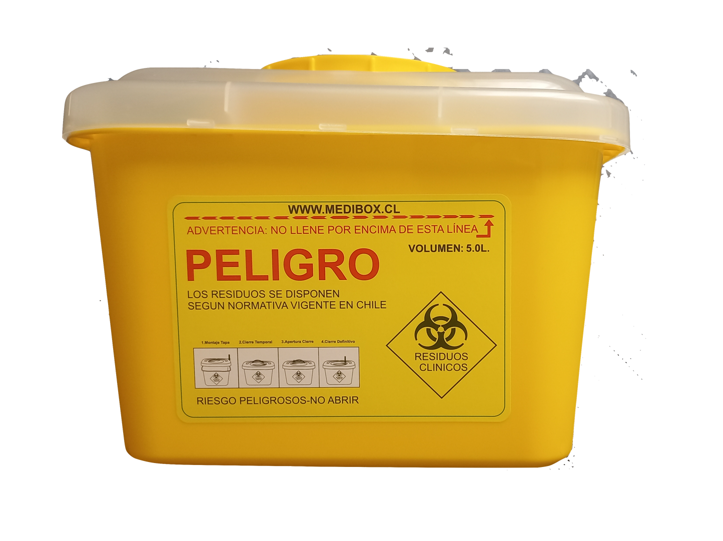 1 Caja AMARILLA, Desechos Cortopunzantes, 5-L (Unidad) REAS