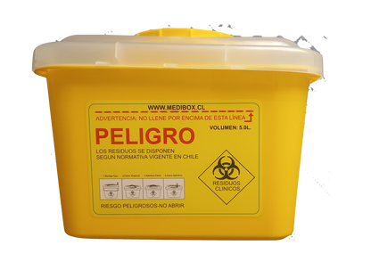 1 Caja AMARILLA, Desechos Cortopunzantes, 5-L (Unidad) REAS