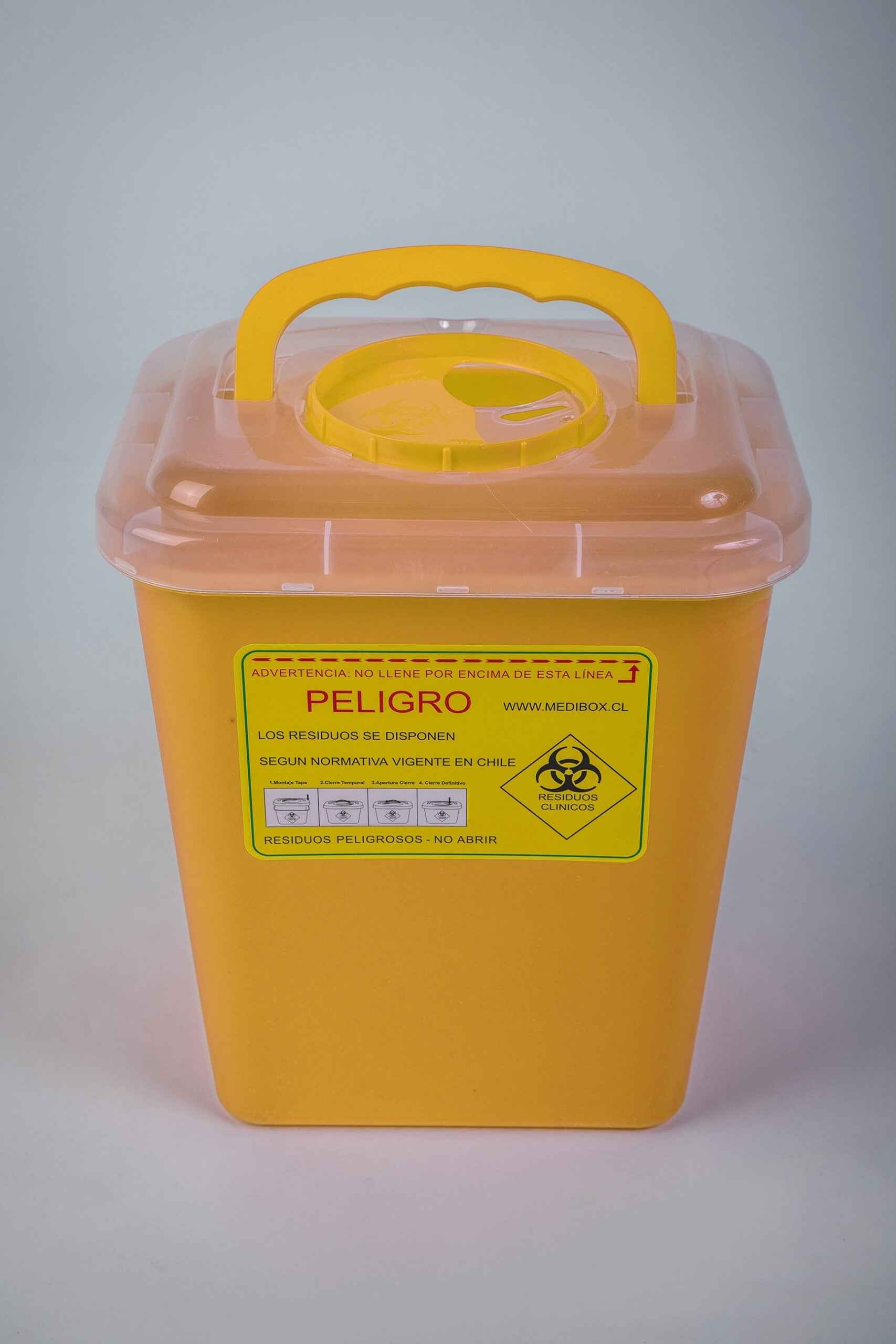 50 Cajas Amarillas, Desechos Cortopunzantes, 8-L (Caja) REAS
