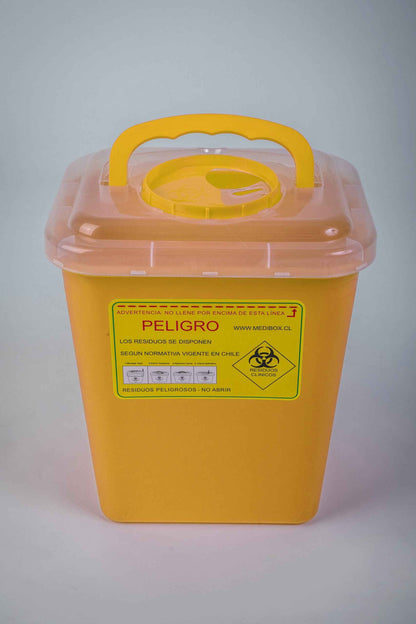 50 Cajas Amarillas, Desechos Cortopunzantes, 8-L (Caja) REAS