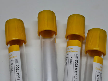 1 Caja 600 Tubos AMARILLOS, Toma de Muestra, GEL TUBE