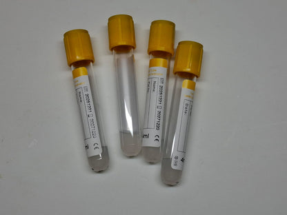 1 Caja 600 Tubos AMARILLOS, Toma de Muestra, GEL TUBE