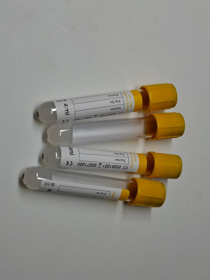 1 Caja 600 Tubos AMARILLOS, Toma de Muestra, GEL TUBE