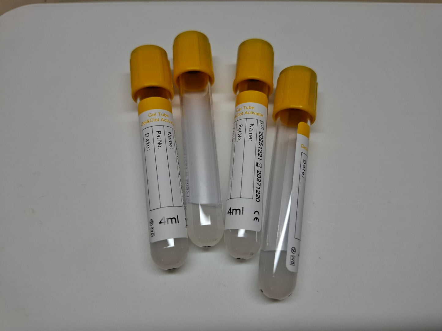 1 Caja 600 Tubos AMARILLOS, Toma de Muestra, GEL TUBE