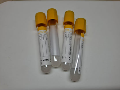 1 Caja 600 Tubos AMARILLOS, Toma de Muestra, GEL TUBE
