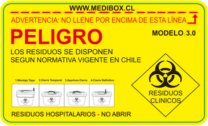 50 Cajas AMARILLAS, Desechos Cortopunzantes, 3-L (CAJA) REAS
