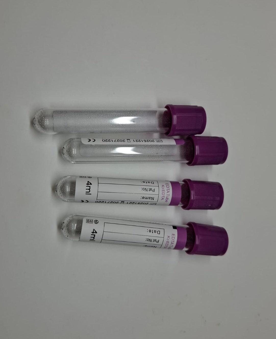 1 Bandeja, 100 Tubos MORADO, Toma de Muestra - EDTA TUBE